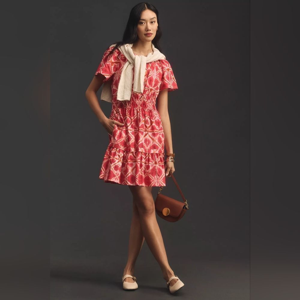 Anthropologie The Somerset Mini Dress in Med Pink NWT - Picture 8 of 10